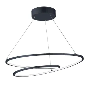 Cycle 25 in. LED Pendant Light Black finish