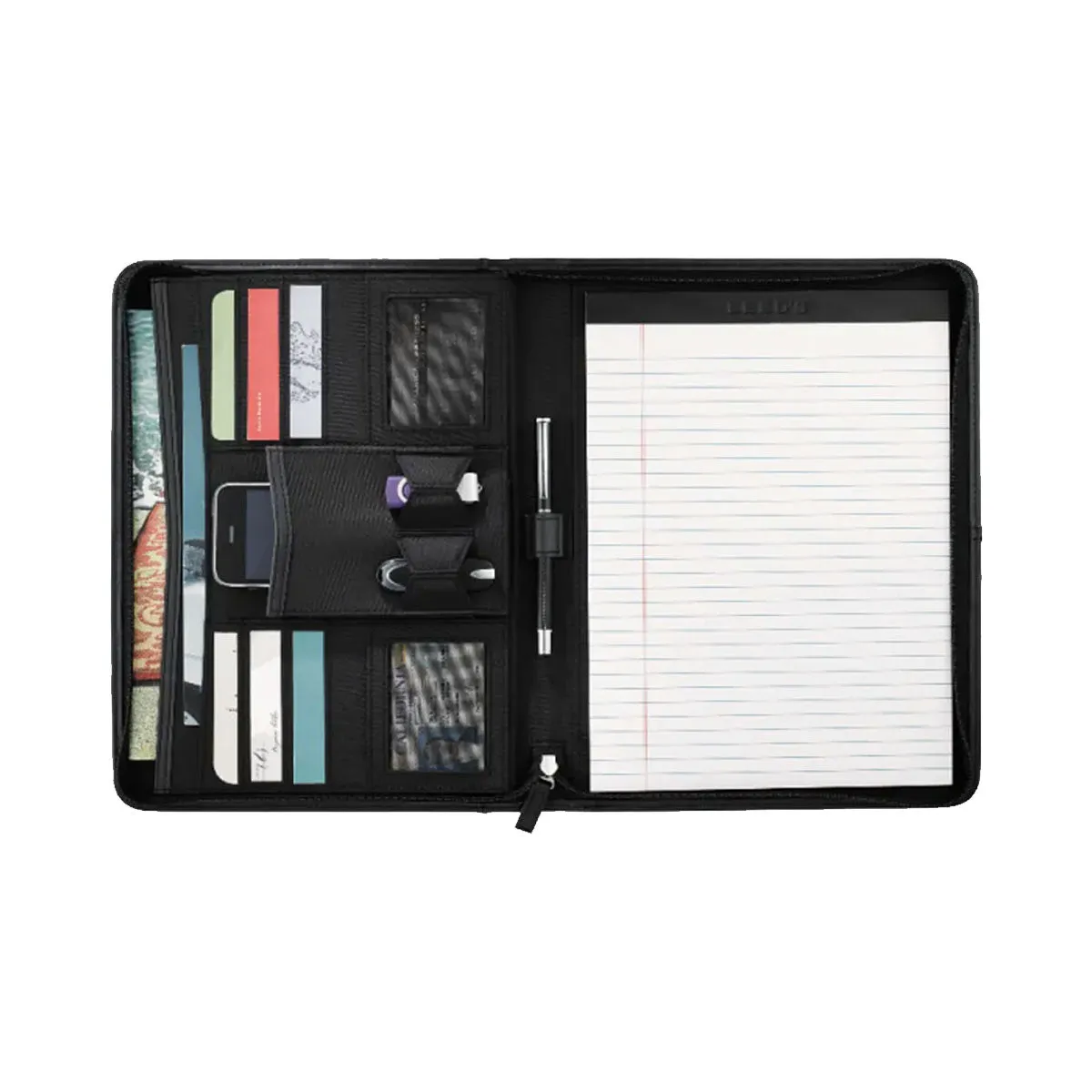 Delta Sig Zippered Crest Padfolio