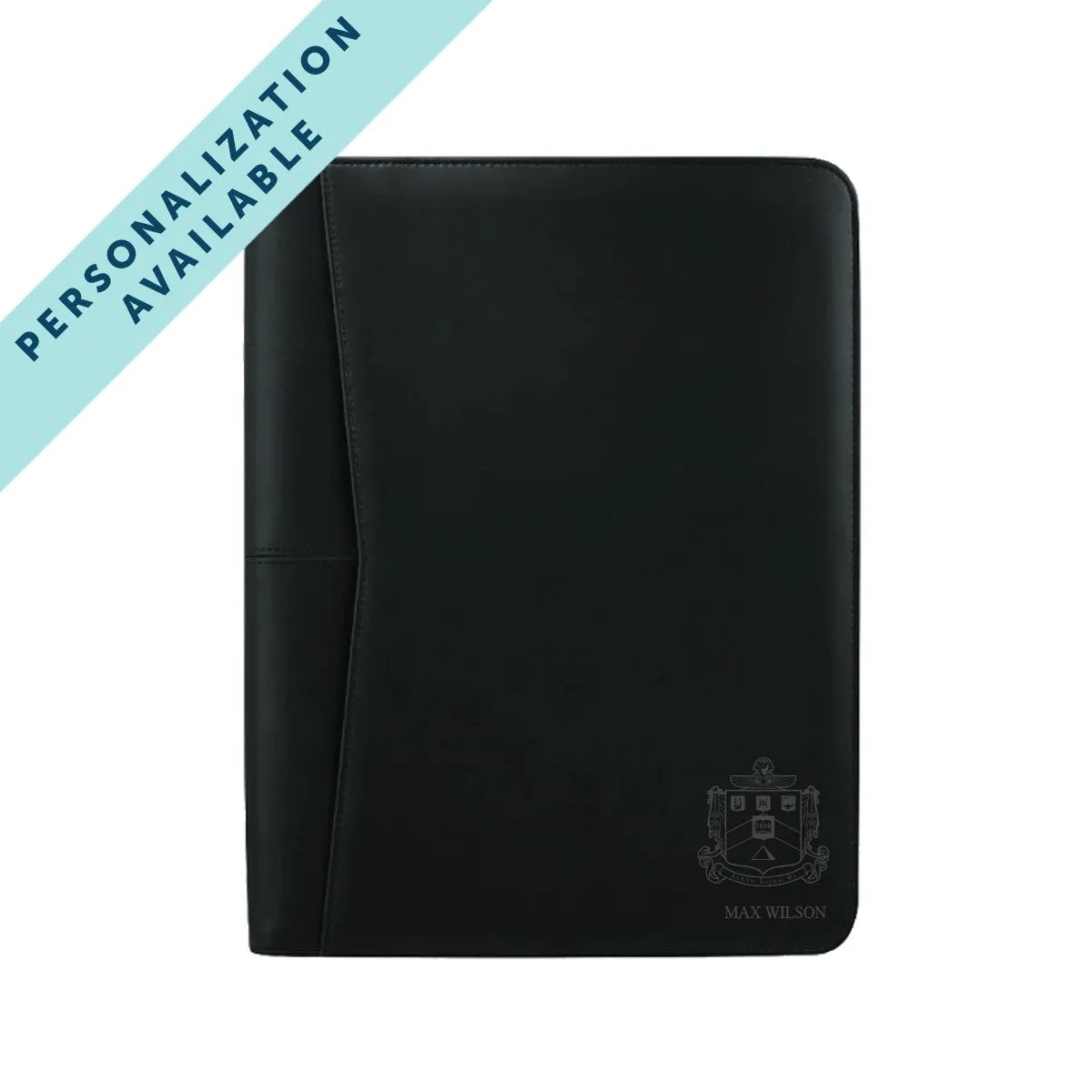 Delta Sig Zippered Crest Padfolio