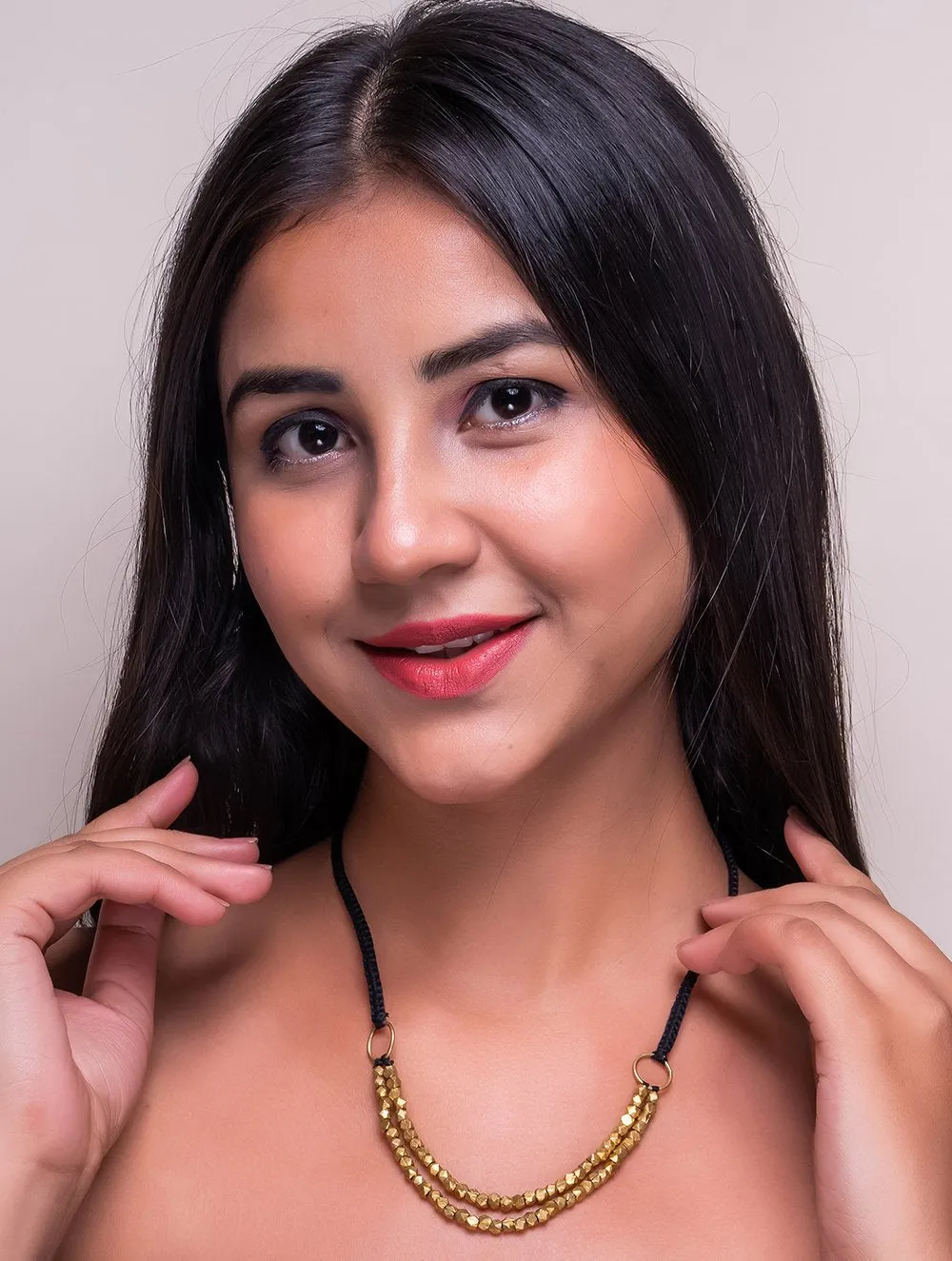 Dhokra Metal Craft Neckpiece  - Double String