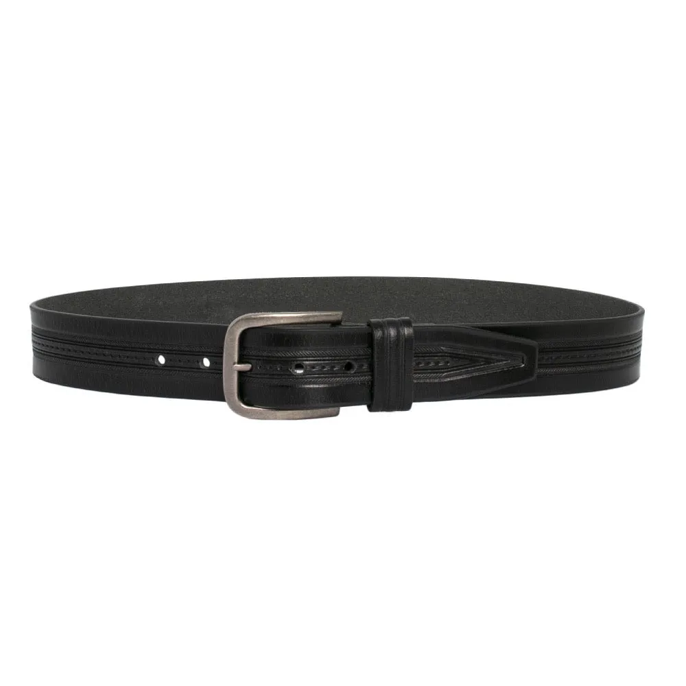 Emerton Embossed Leather Belt Black