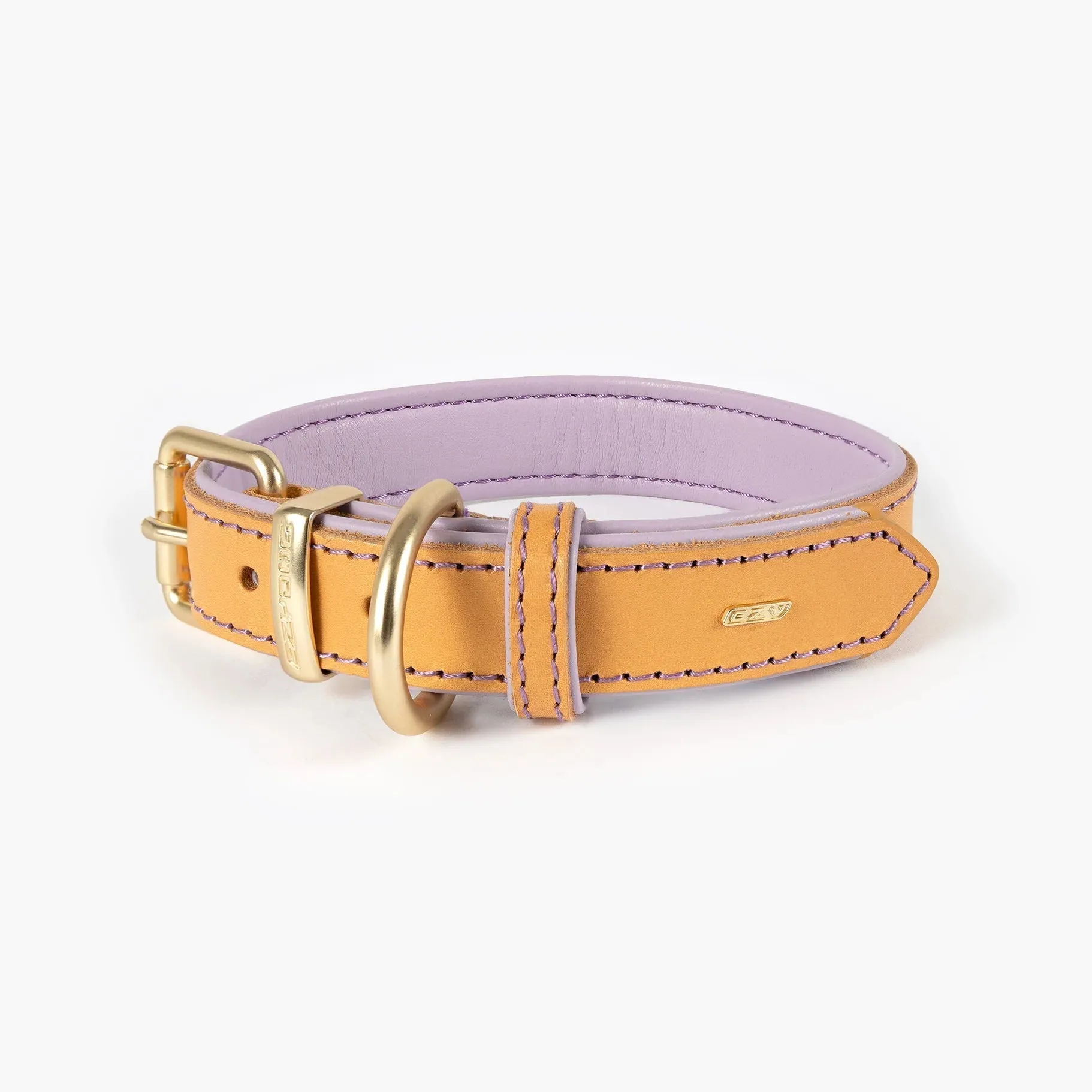 EzyDog Oxford Leather Dog Collar Blonde and Lilac Medium^^^