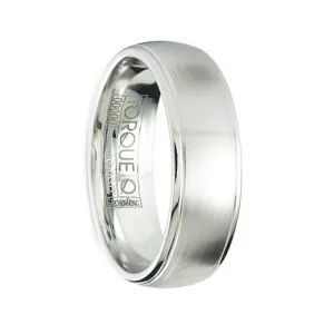 FABRE Brushed Cobalt Men’s Wedding Ring with Polished Beveled Edges - 7mm