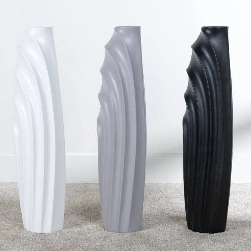 Fin Vase Matte Grey - 100cm