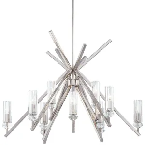 Fusano 39 in. 12 lights Chandelier Polished Nickel finish