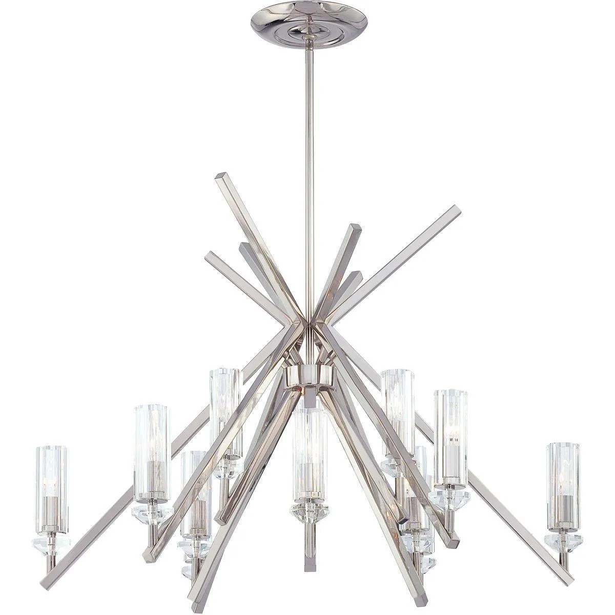 Fusano 39 in. 12 lights Chandelier Polished Nickel finish