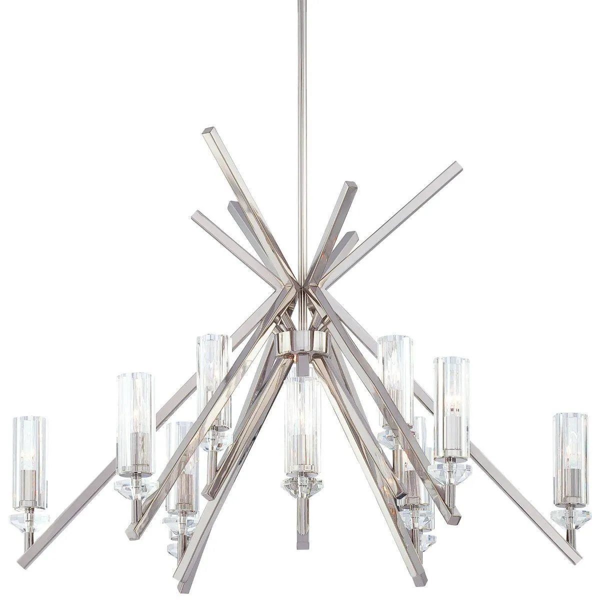 Fusano 39 in. 12 lights Chandelier Polished Nickel finish