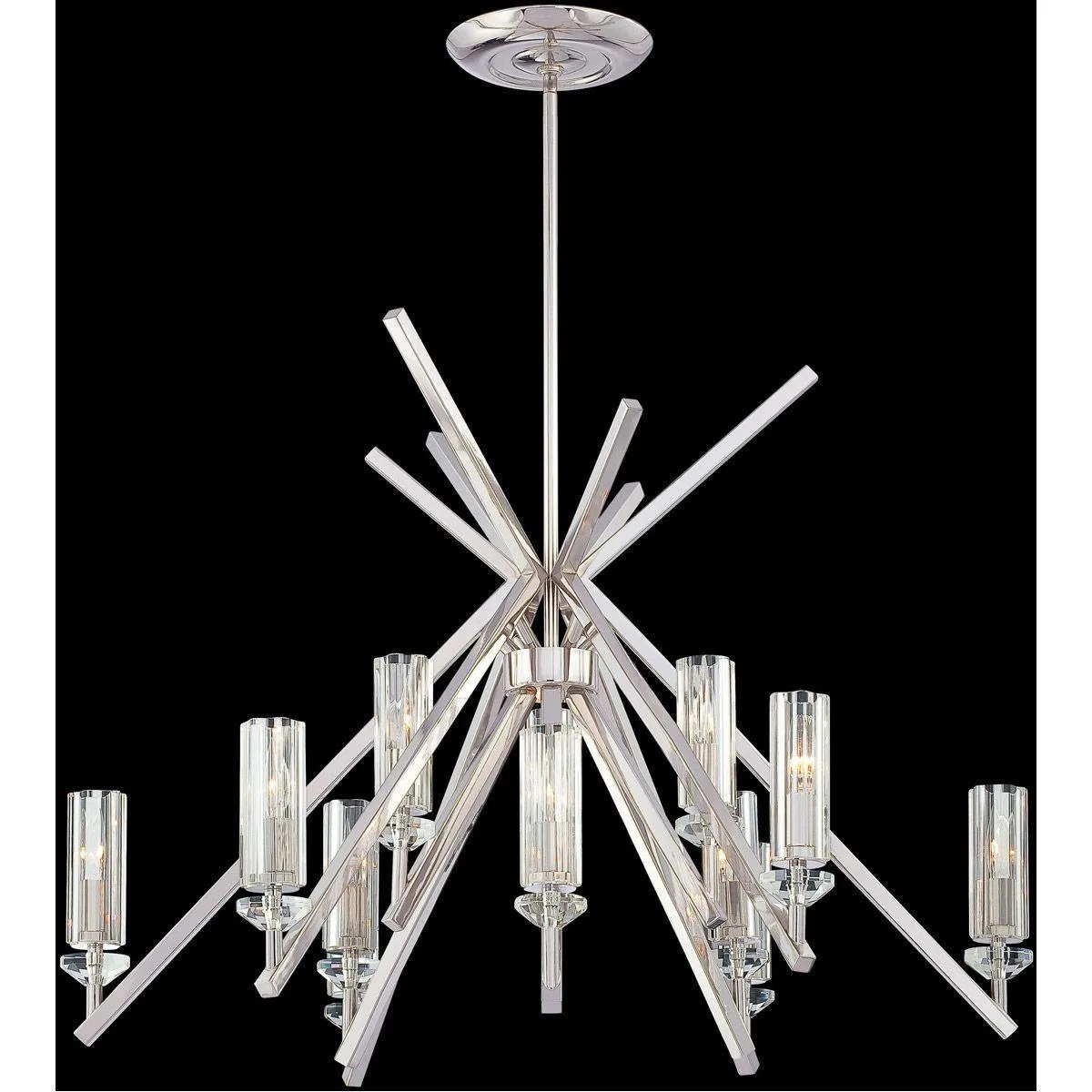 Fusano 39 in. 12 lights Chandelier Polished Nickel finish