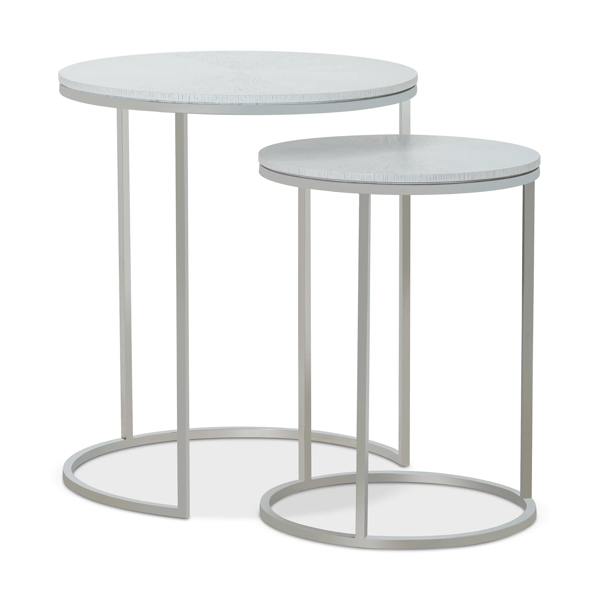 GALLO SILVER WHITE NESTING END TABLES