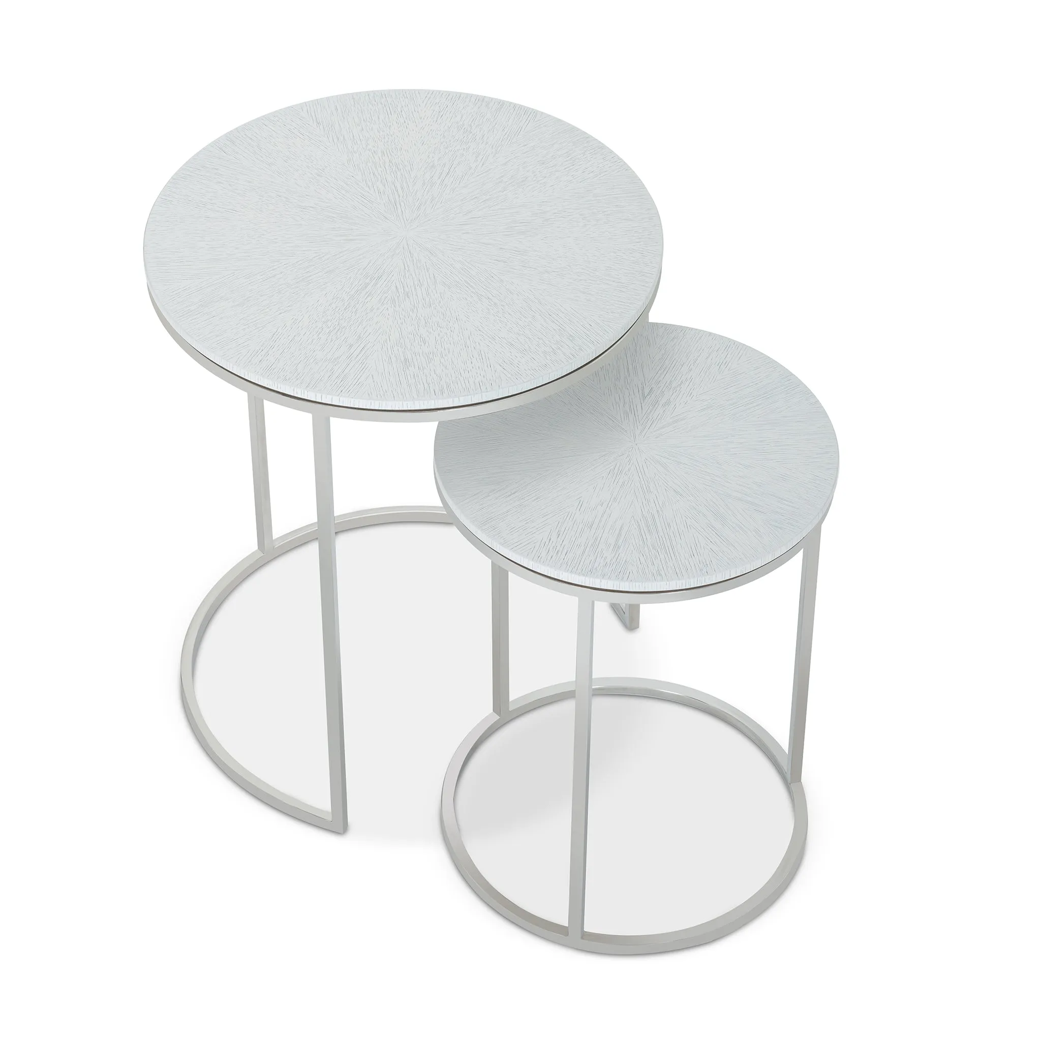 GALLO SILVER WHITE NESTING END TABLES