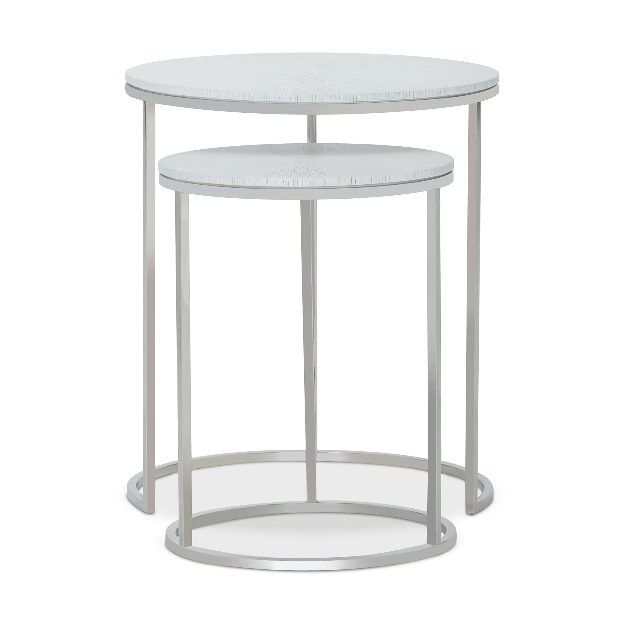 GALLO SILVER WHITE NESTING END TABLES