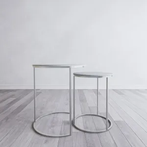 GALLO SILVER WHITE NESTING END TABLES