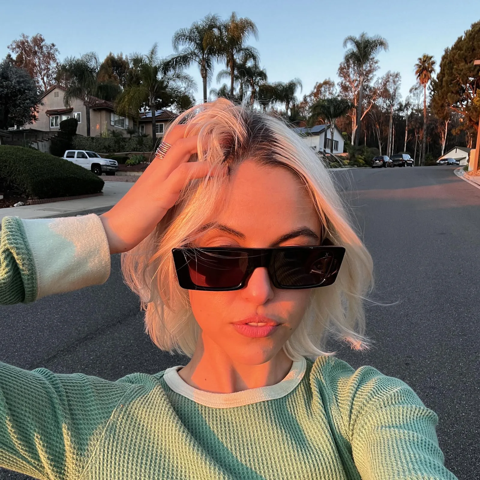 girls night - glossy black sunglasses
