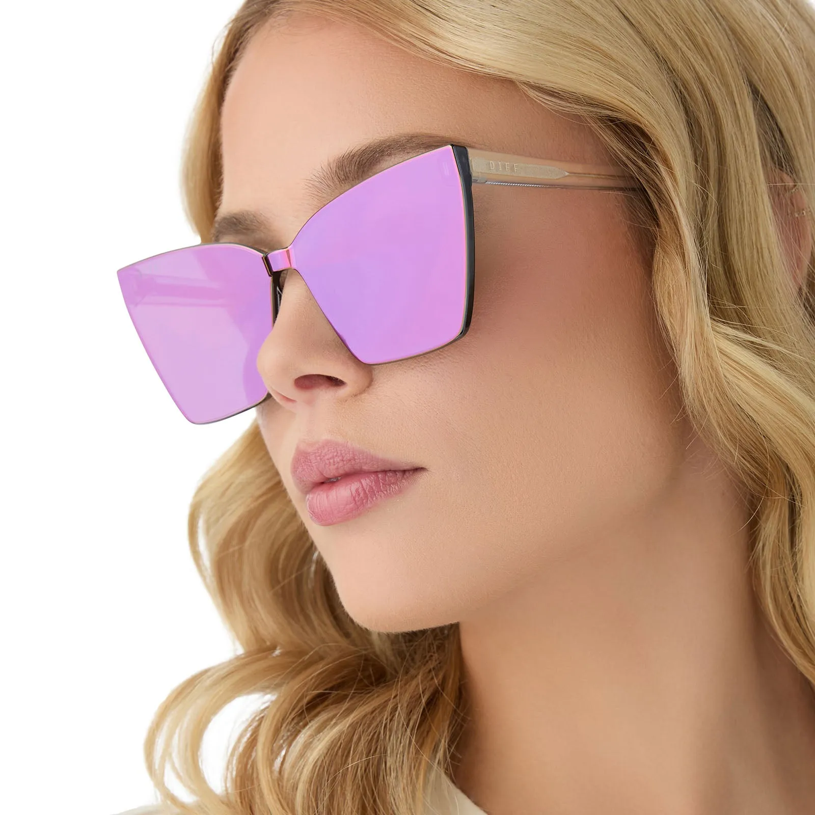 GOLDIE XS - OPALESCENT PINK   CHERRY BLOSSOM MIRROR SUNGLASSES
