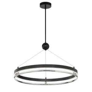 Grande Illusion 33 in. LED Pendant Light Polished Nickel Finish