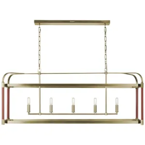 Hadley 49 in. 5 lights Chandelier Brass finish