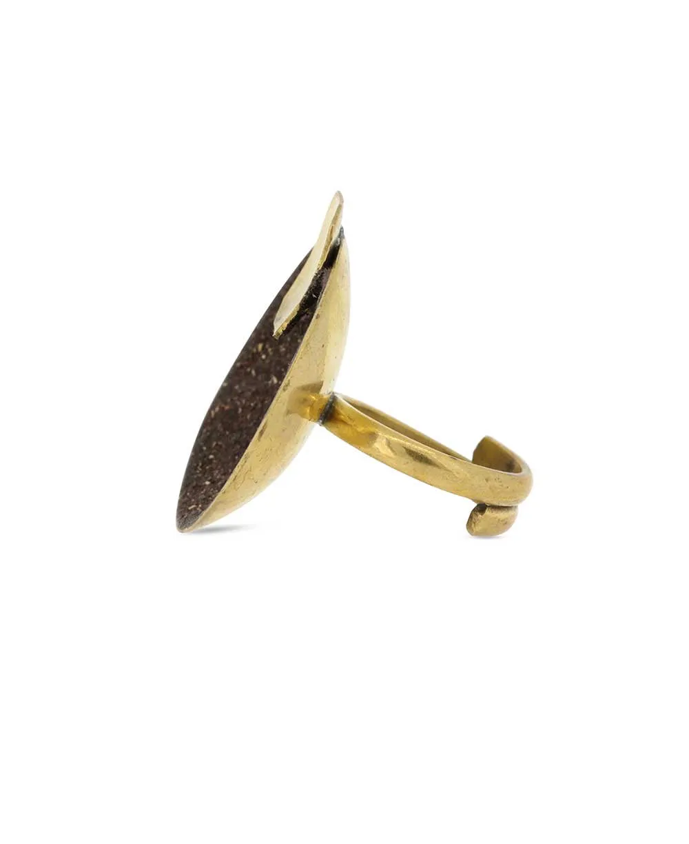 Handcrafted Brass Adjustable Ring with Organic Texture