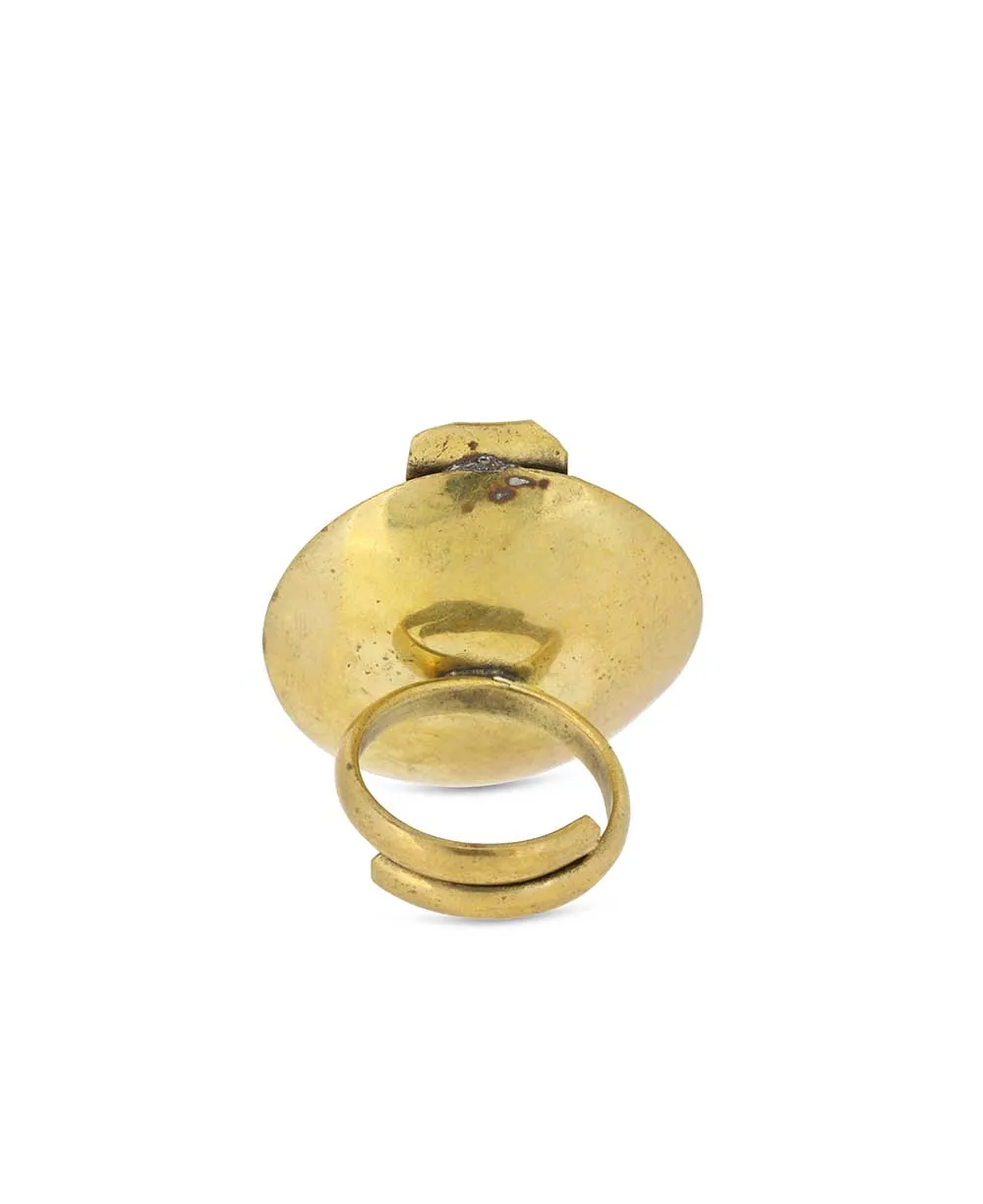 Handcrafted Brass Adjustable Ring with Organic Texture