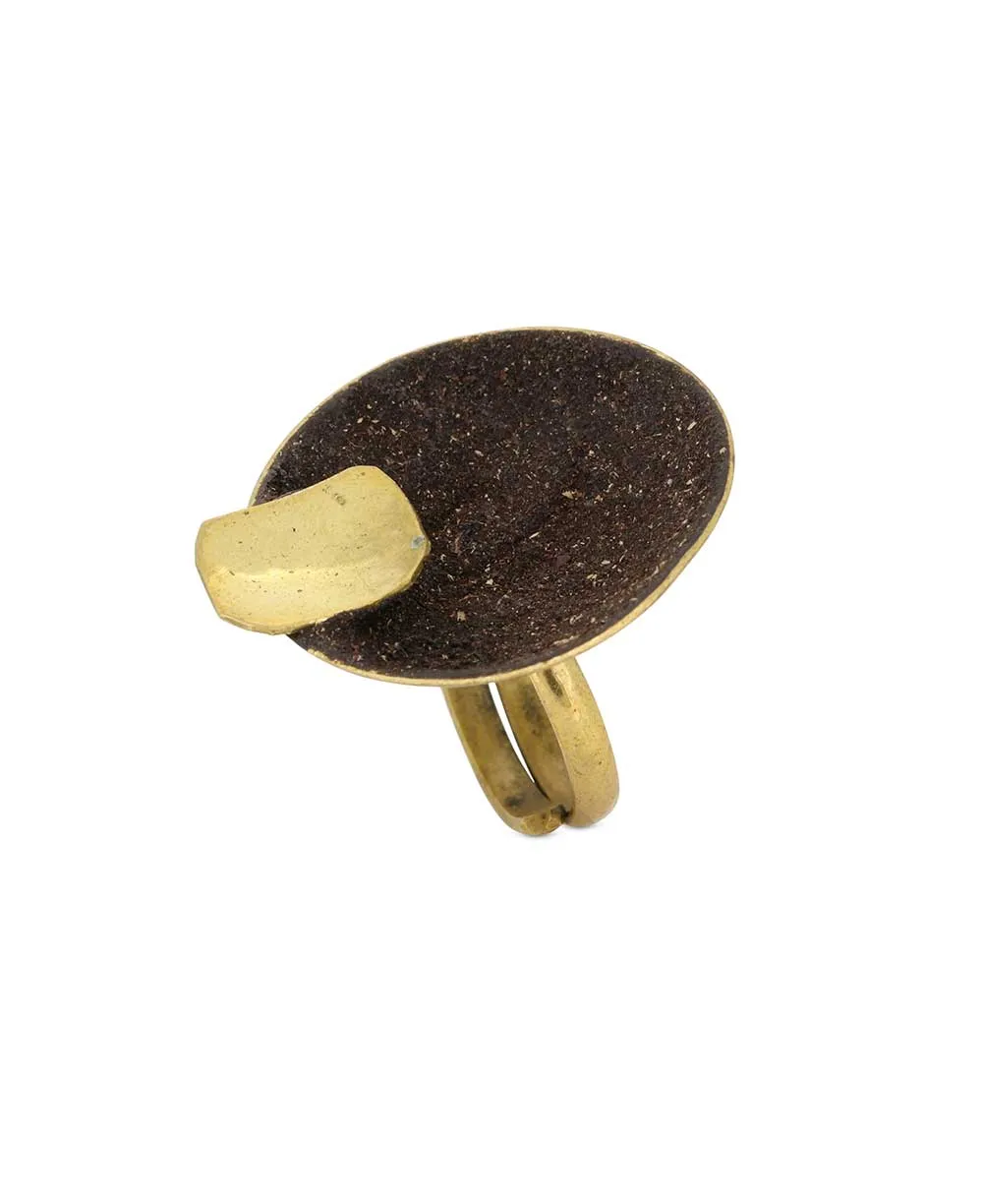 Handcrafted Brass Adjustable Ring with Organic Texture