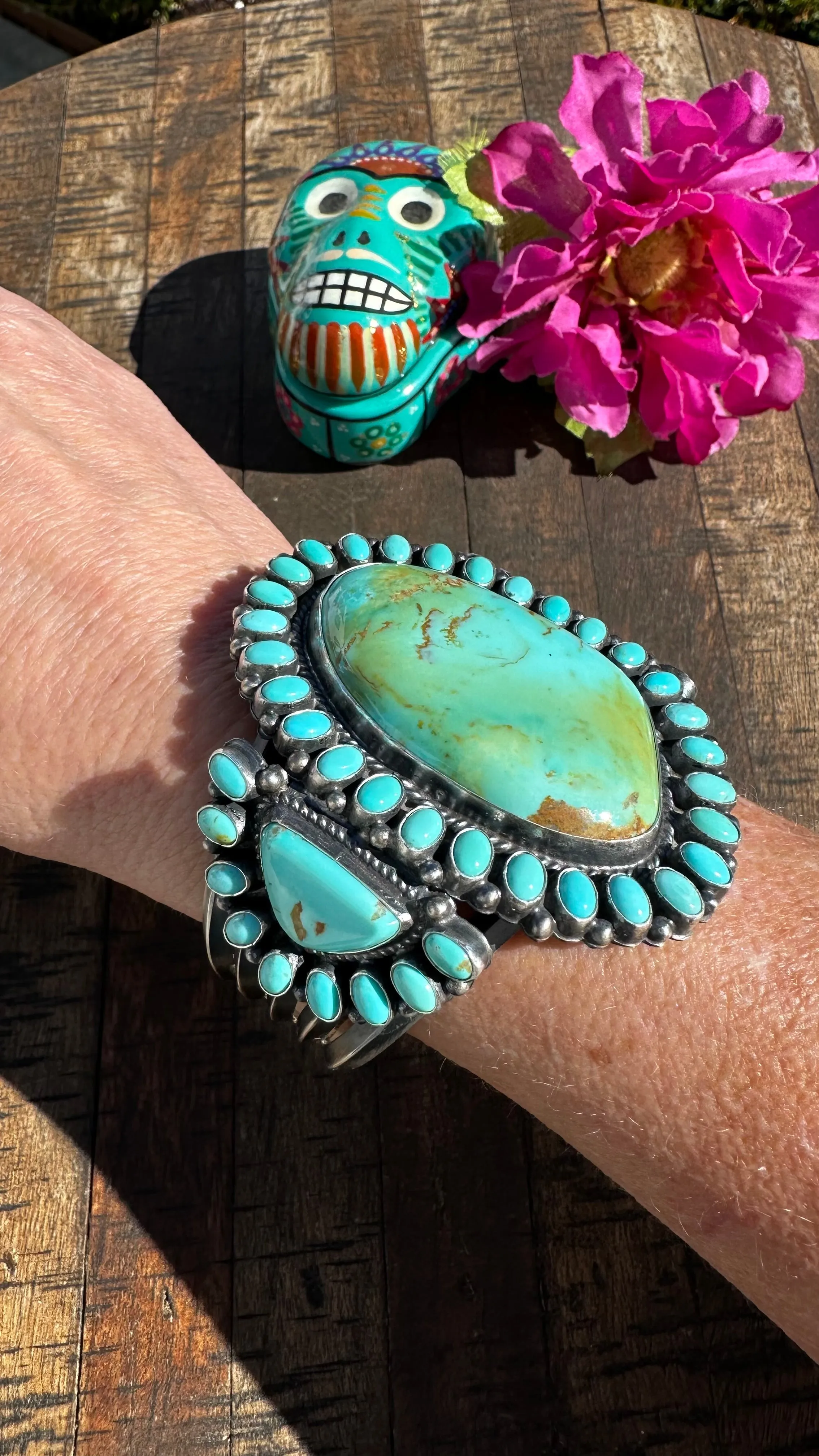 Kingman Turquoise Cluster Cuff