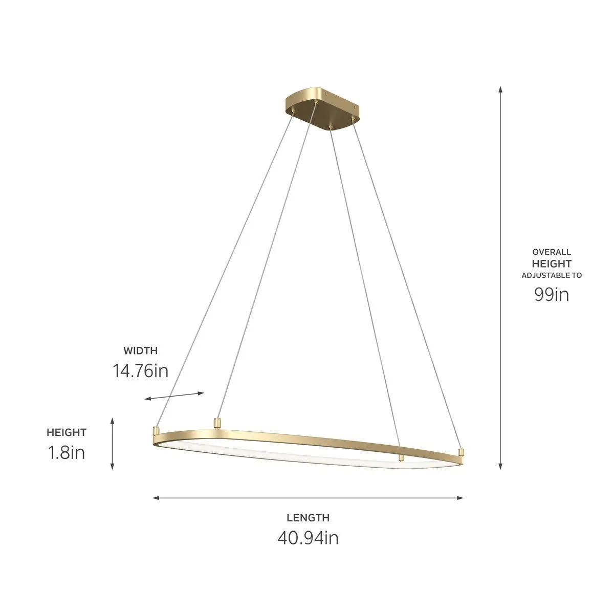 Koloa 41 in. LED Chandelier Gold finish