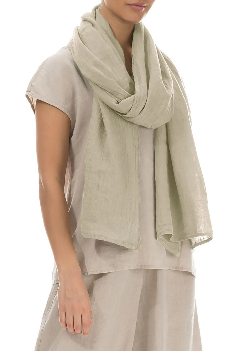 Laurel Green Soft Gauze Linen Scarf