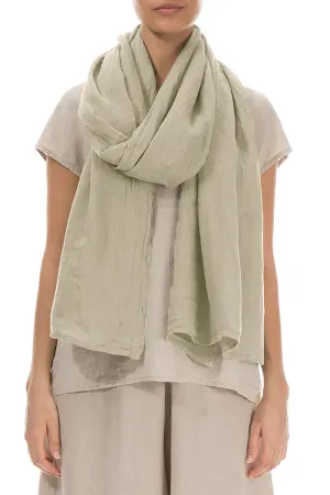 Laurel Green Soft Gauze Linen Scarf