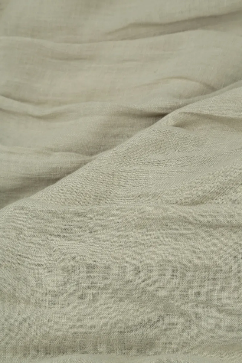 Laurel Green Soft Gauze Linen Scarf