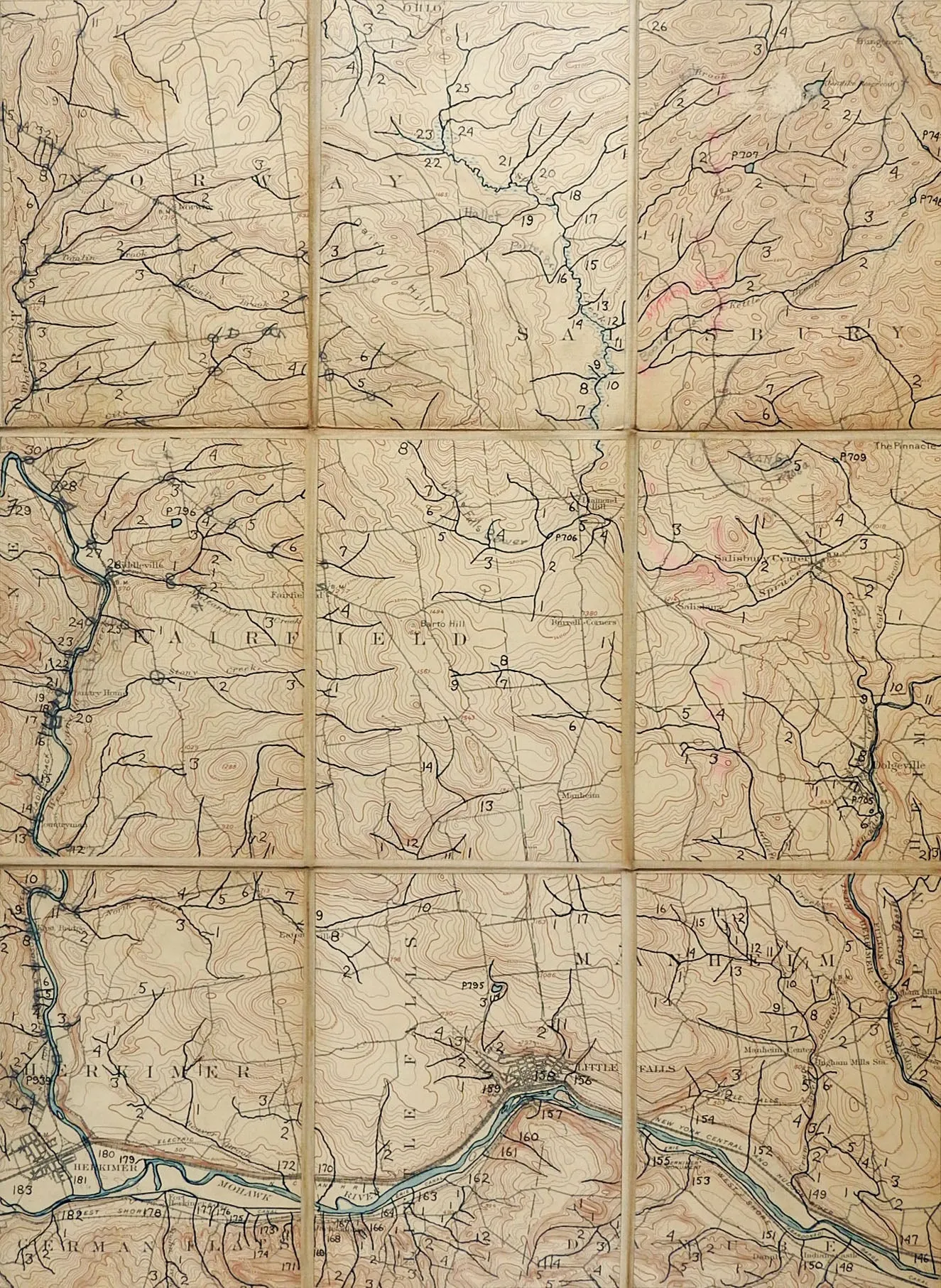 Little Falls New York 1900 US Geological Survey Folding Map