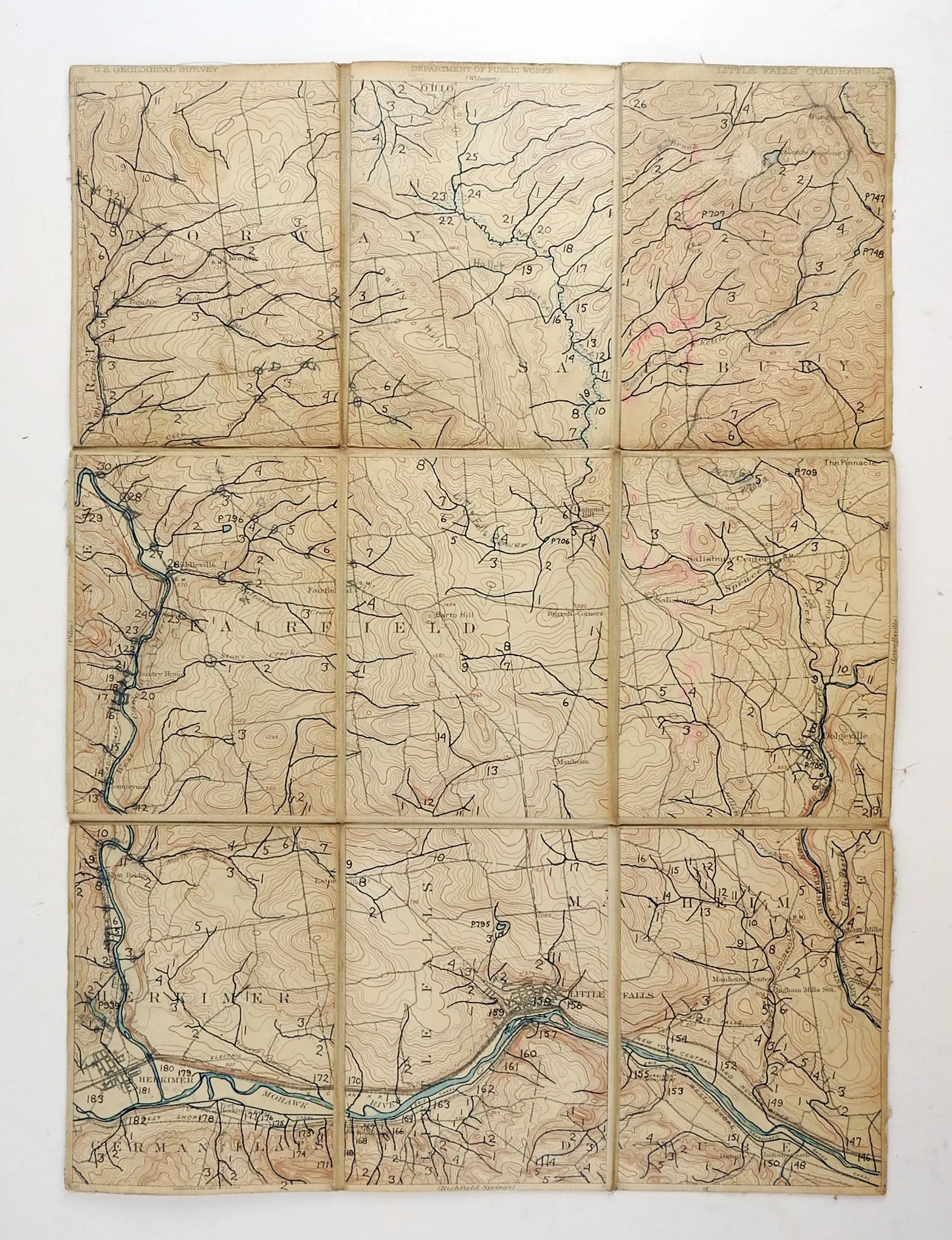 Little Falls New York 1900 US Geological Survey Folding Map