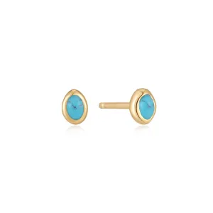 Making Waves - Turquoise Wave Stud Earrings