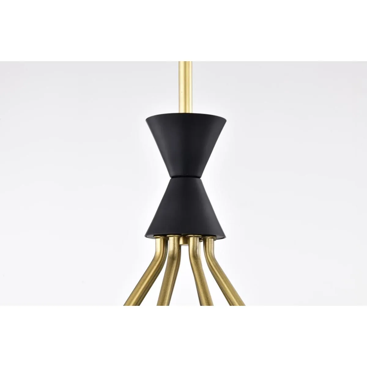 Marsden 23 in. 8 lights Chandelier Matte Black and Natural Brass Finish