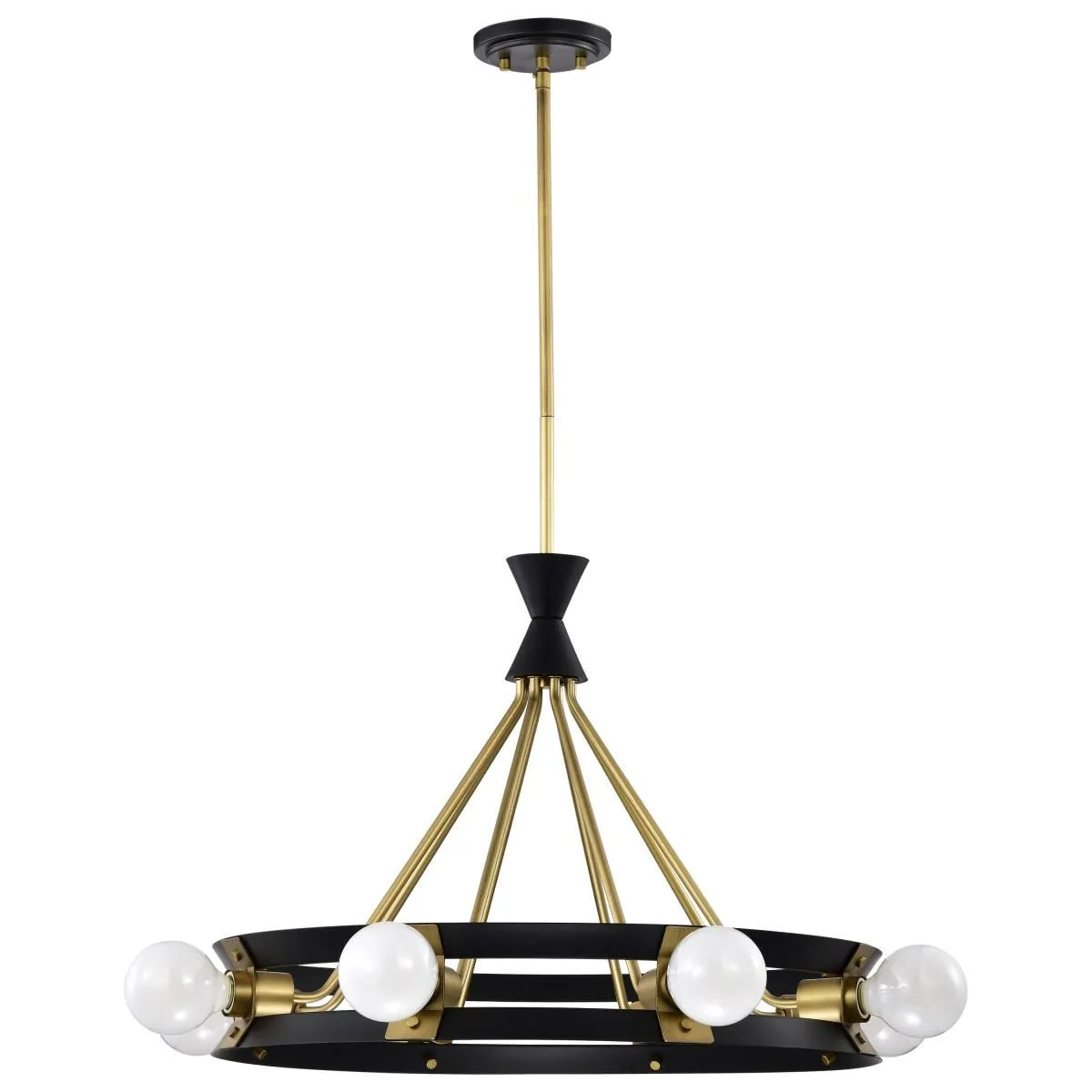 Marsden 23 in. 8 lights Chandelier Matte Black and Natural Brass Finish
