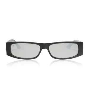 midnight - matte black grey w/ silver mirror   polarized sunglasses