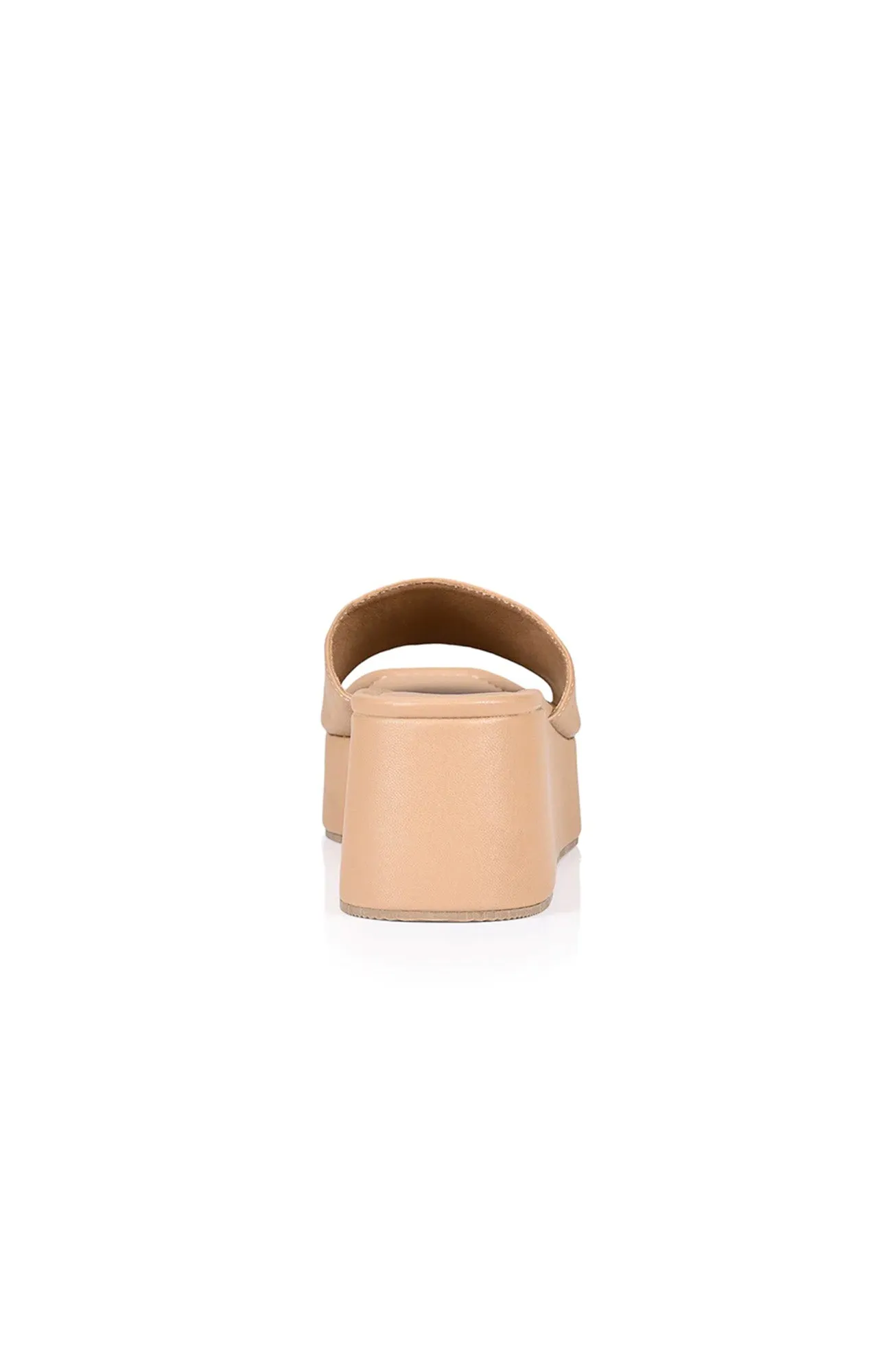 Millie Flatform Slides Light Camel Smooth