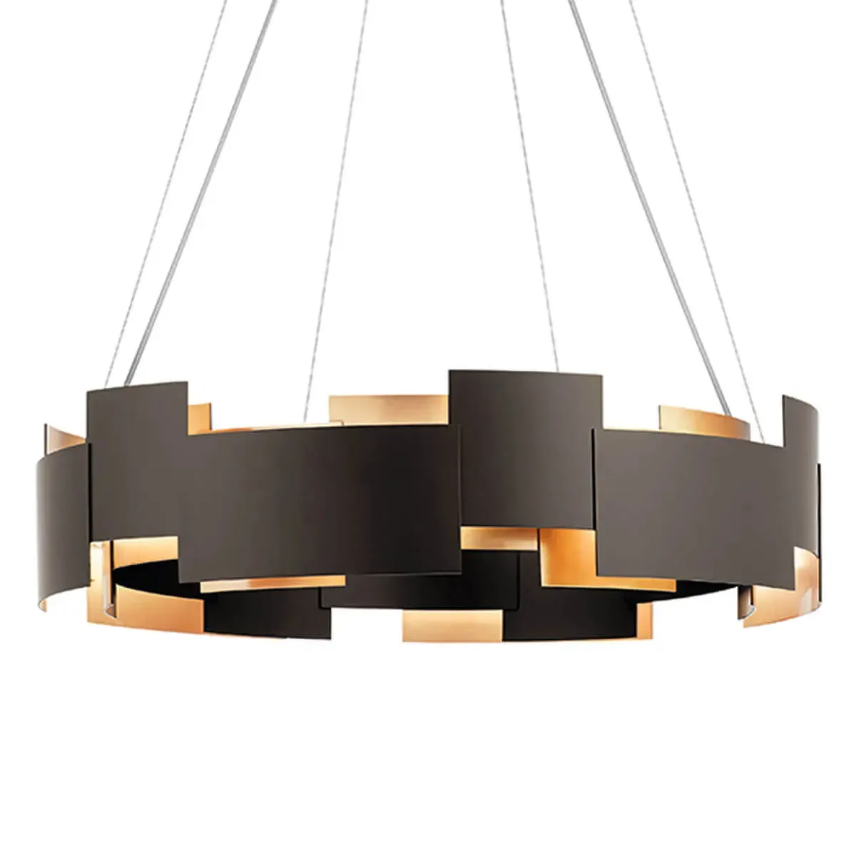 Moderne 27 In. LED Chandelier Bronze Finish
