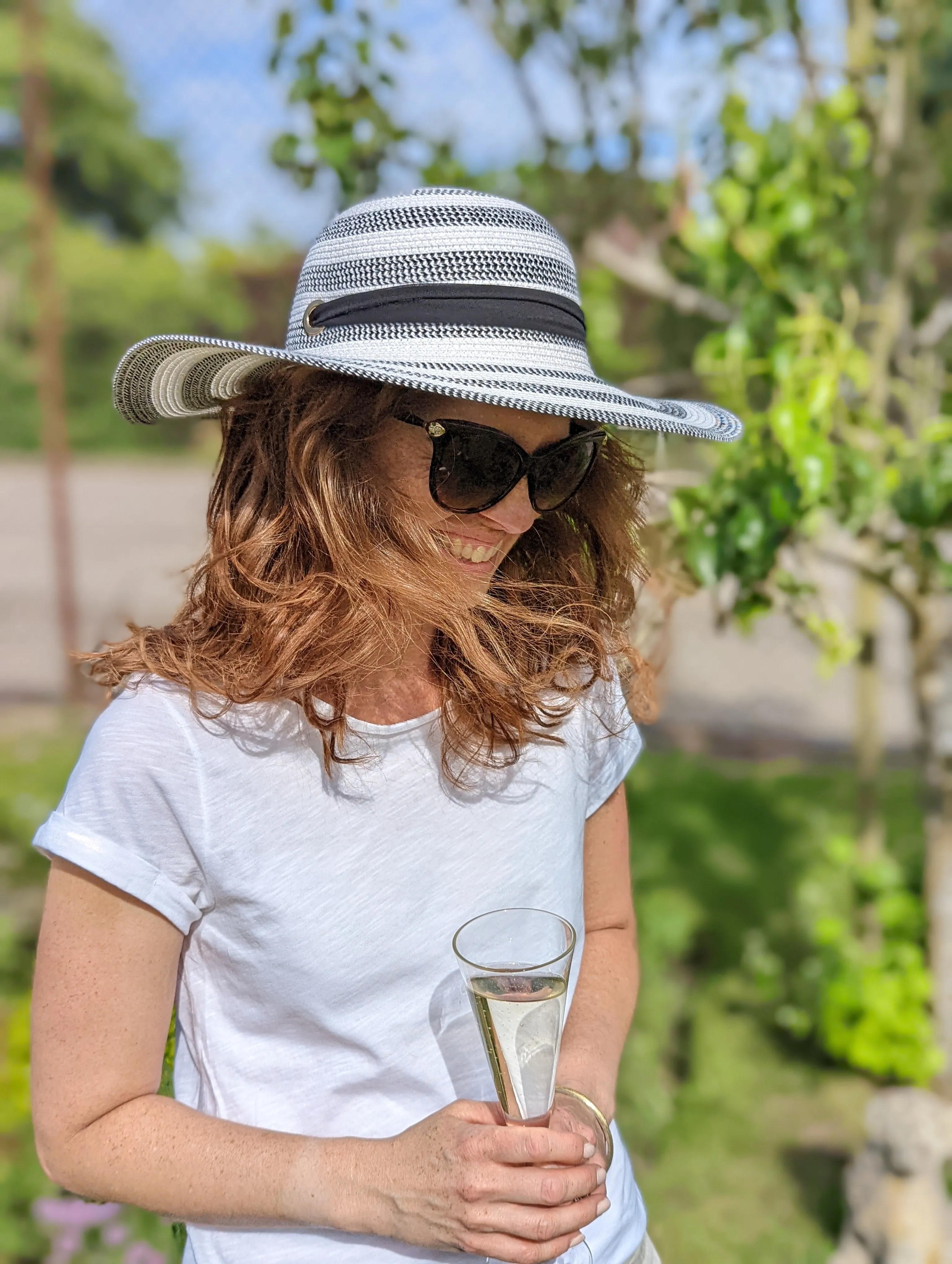 Monochrome Stripes Multi Way Ribbon Foldable Hat