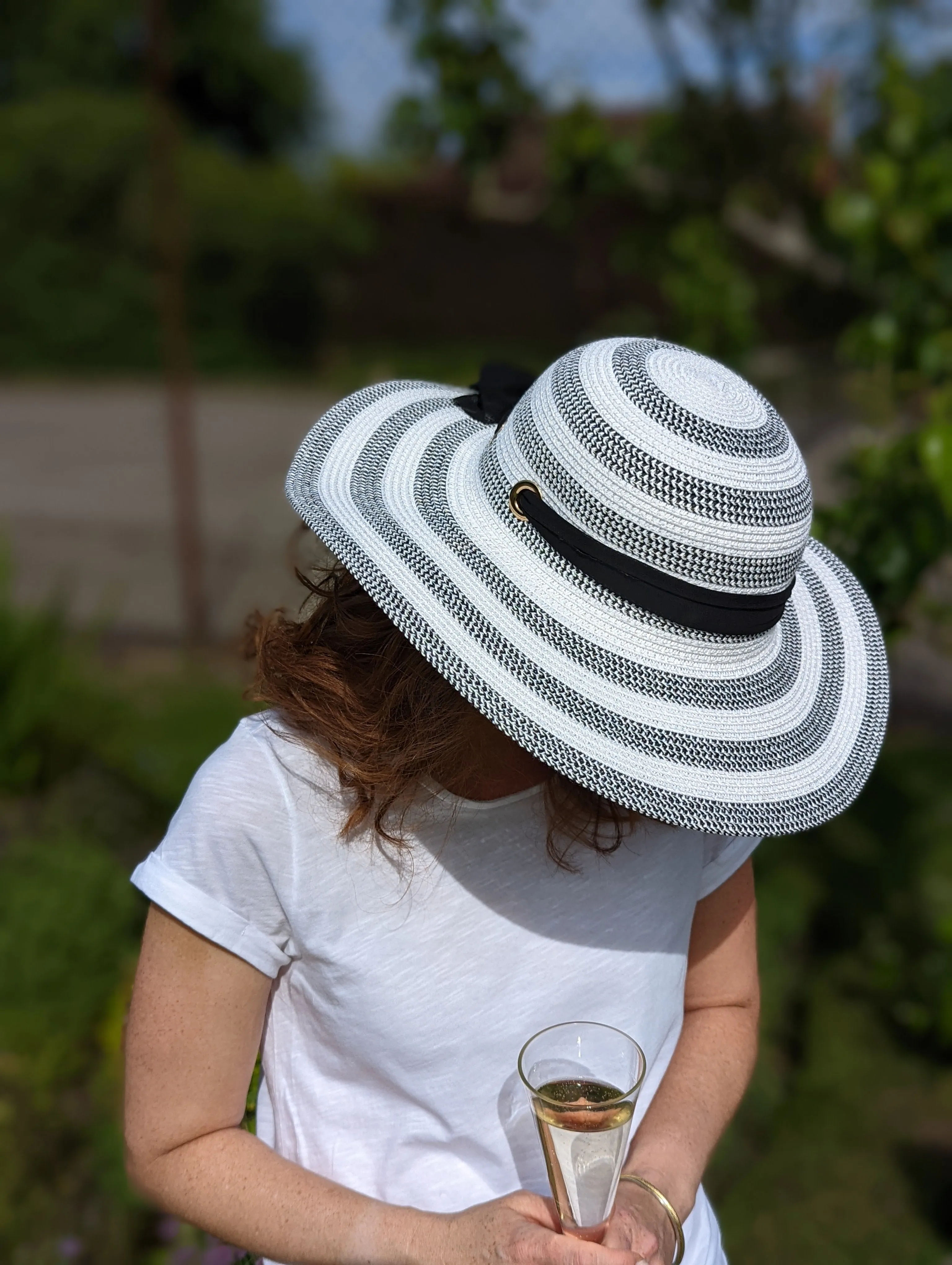 Monochrome Stripes Multi Way Ribbon Foldable Hat