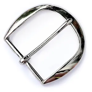 Nickel Finish Heavy Rounded Buckle - 2.5"