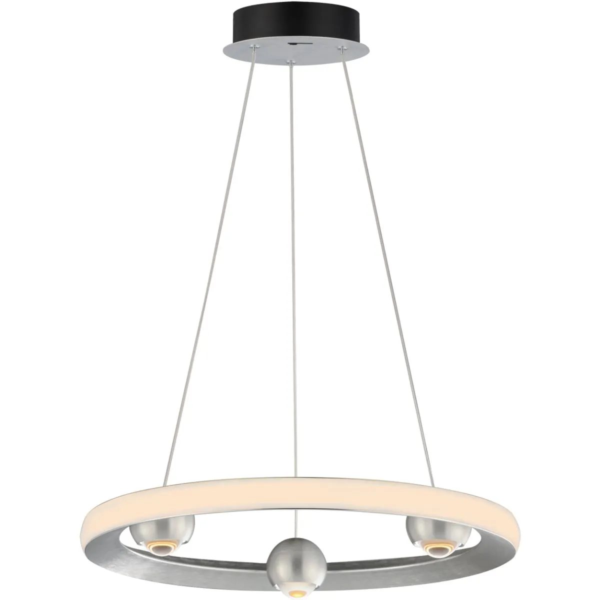 Nodes 18 in. LED Pendant Light Selectable CCT Brushed Aluminum finish