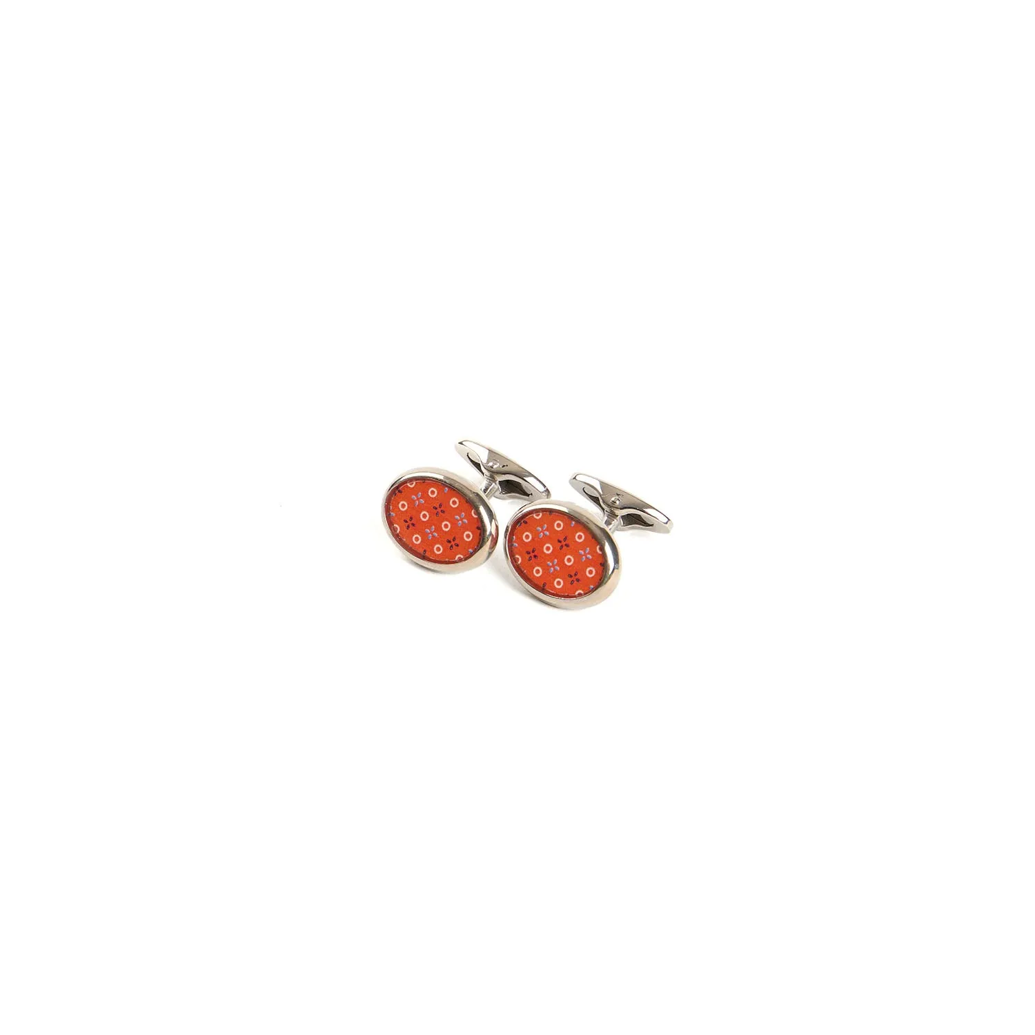 ORANGE SILVER CUFFLINKS