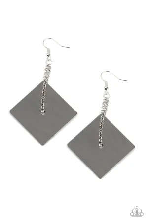 PAPARAZZI Block Party Posh - Black EARRINGS