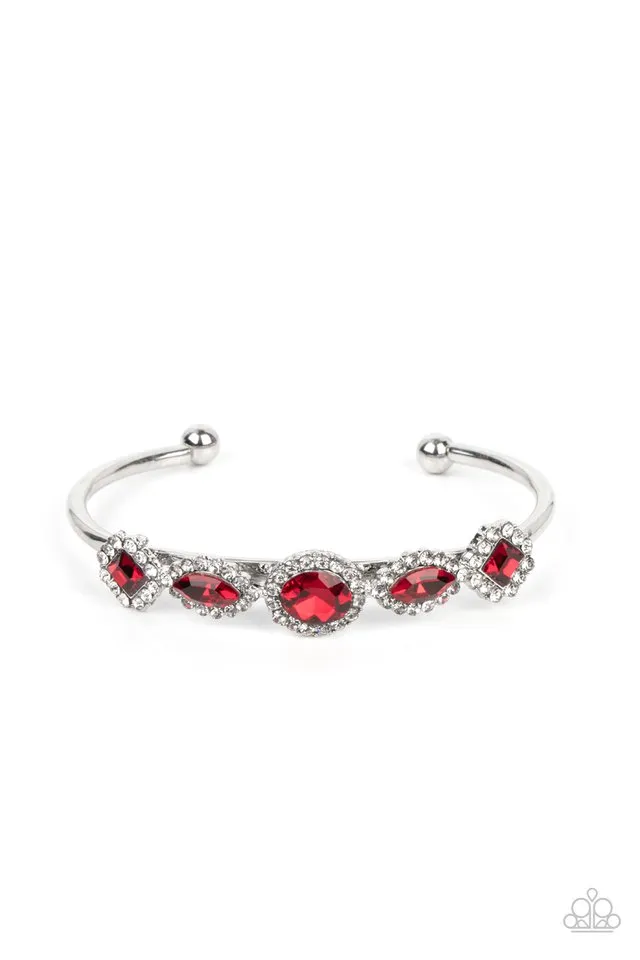 Paparazzi Bracelet ~ Simmer on GLOW - Red