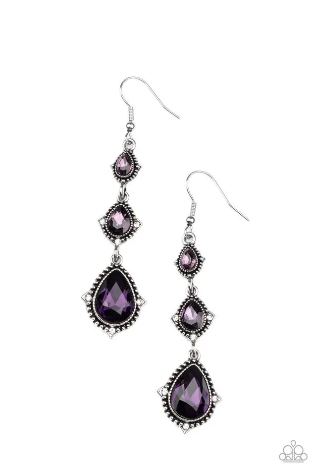 Paparazzi Earring ~ Prague Princess - Purple