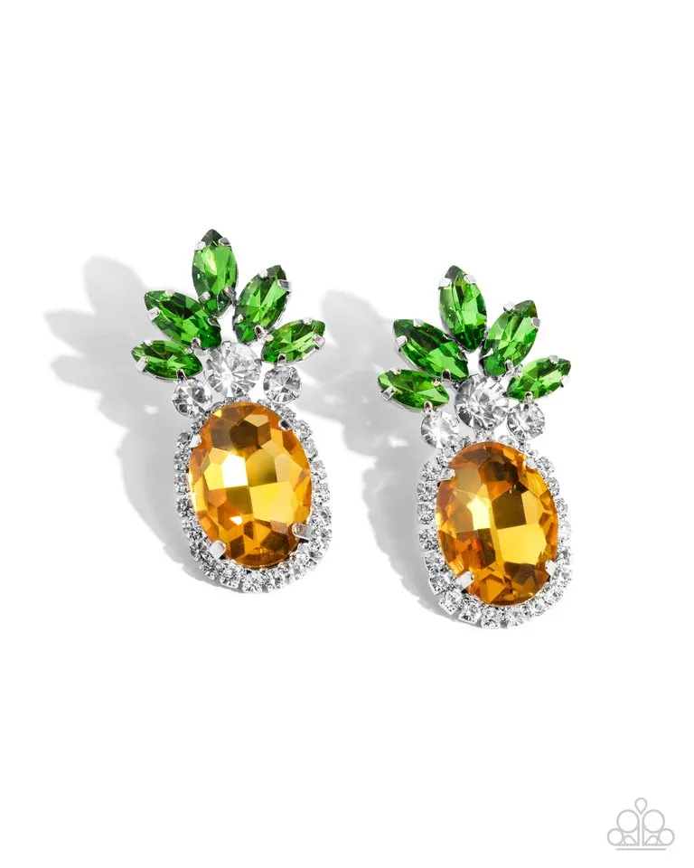 Paparazzi Earring ~ Prismatic Pineapple - Yellow