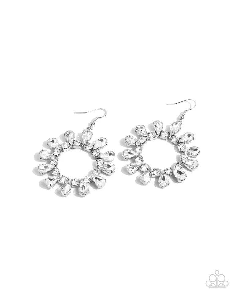 Paparazzi Earring ~ Wreathed Wish - White