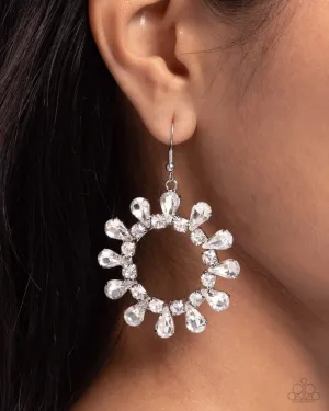 Paparazzi Earring ~ Wreathed Wish - White