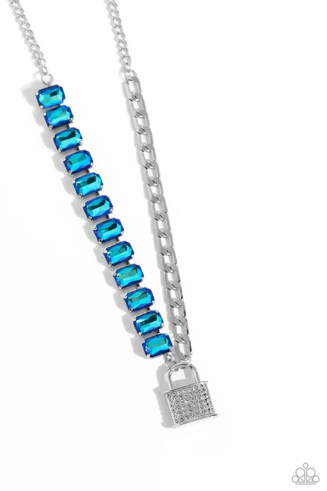 Paparazzi Necklace ~ LOCK and Roll - Blue