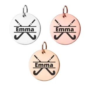 Personalized Field Hockey Engraved Charm