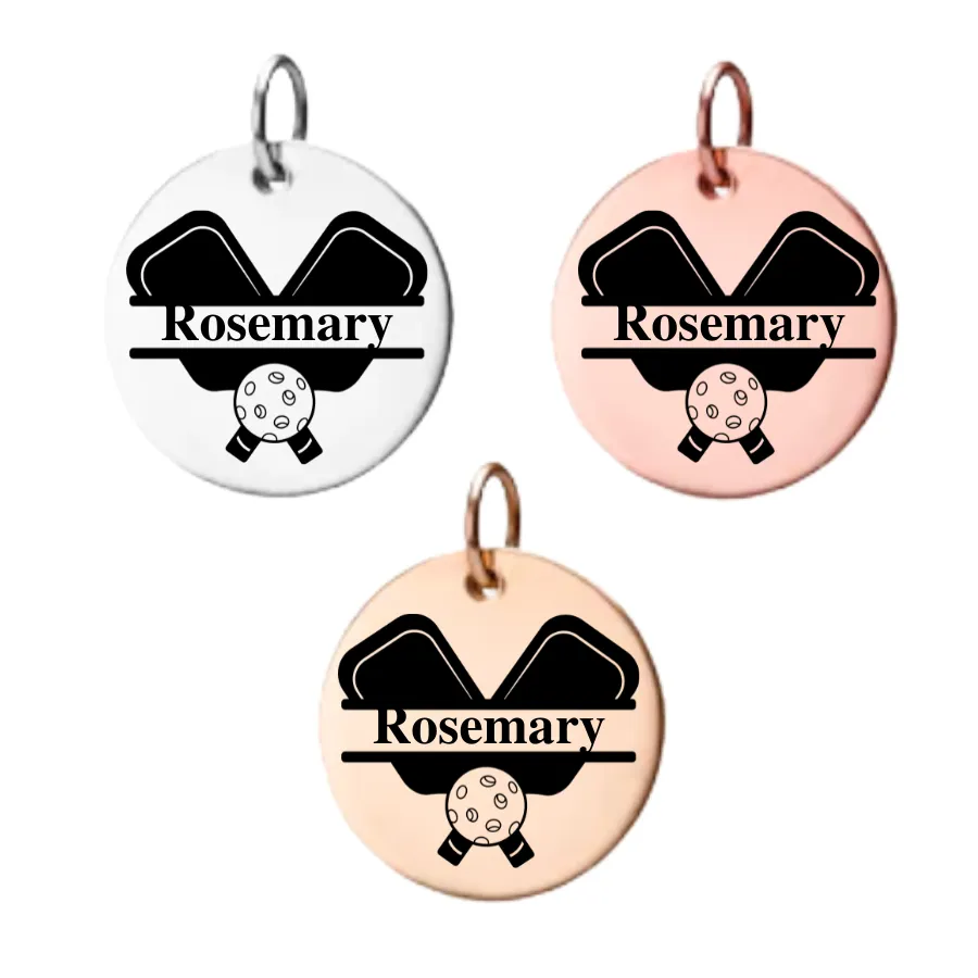 Personalized Pickleball Engraved Charm